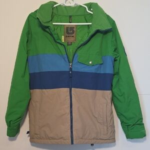 Burton Kids' Green, Blue, and Tan Puffer Jacket